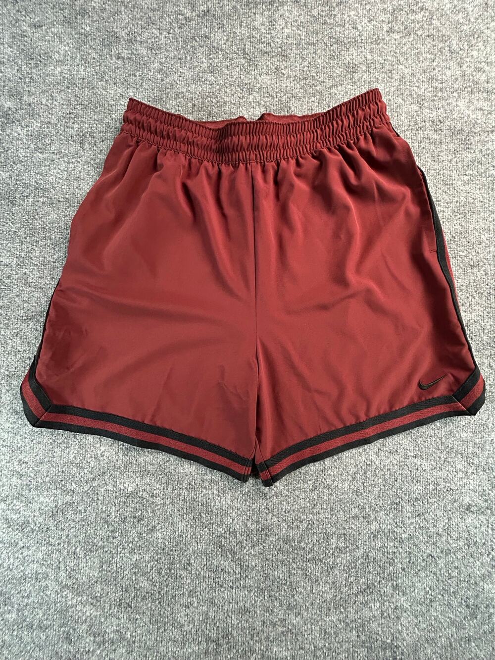 Nike Dri-FIT Running Shorts M LG Tall Red Black Athletic Training Gym Zip Pocket